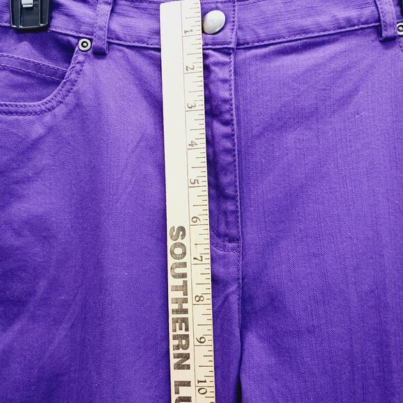 Jeans Women Size 8 Straight Leg Purple Silver Studded Casual Vibe 5 Pocket NWT - Picture 4 of 16